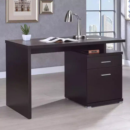 Okak Bureaux de direction 47,25 po, bureau assis-debout avec 2 tiroirs et poignée en métal, bureau d'ordinateur pour salle de lecture, bureau d'étude