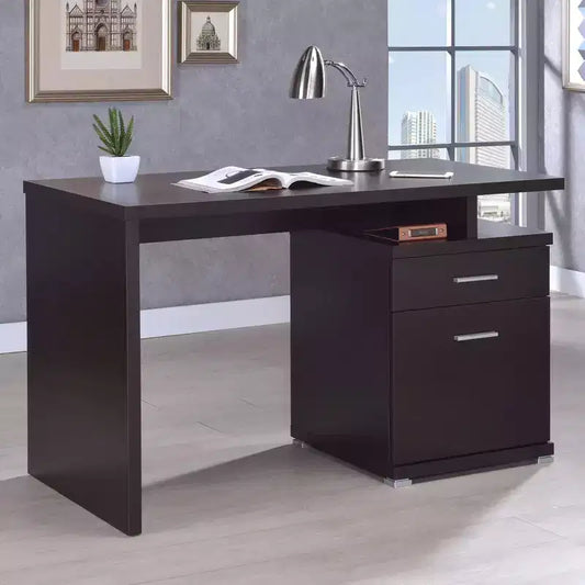 Okak Bureaux de direction 47,25 po, bureau assis-debout avec 2 tiroirs et poignée en métal, bureau d'ordinateur pour salle de lecture, bureau d'étude