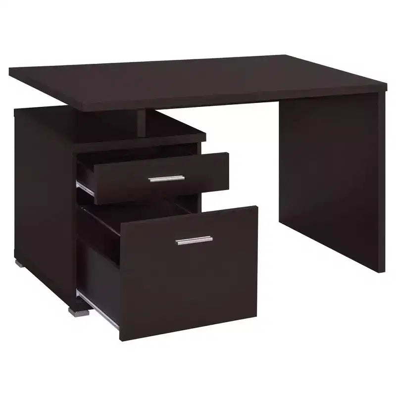 Okak Bureaux de direction 47,25 po, bureau assis-debout avec 2 tiroirs et poignée en métal, bureau d'ordinateur pour salle de lecture, bureau d'étude