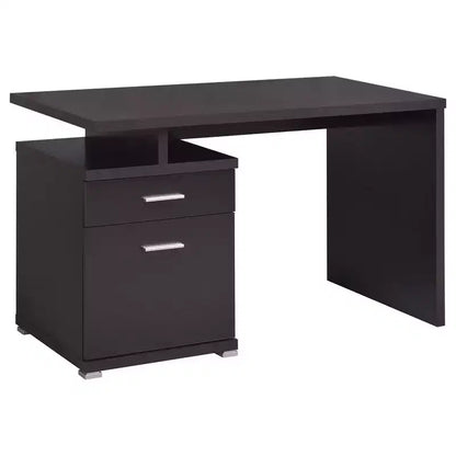 Okak Bureaux de direction 47,25 po, bureau assis-debout avec 2 tiroirs et poignée en métal, bureau d'ordinateur pour salle de lecture, bureau d'étude