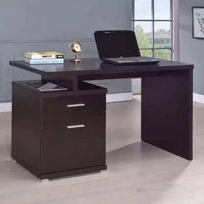 Okak 47.25IN Executive Home Office Desks, Standing Desk with 2 Drawers and Metal Handle, Computer Desk for Reading Room, Study