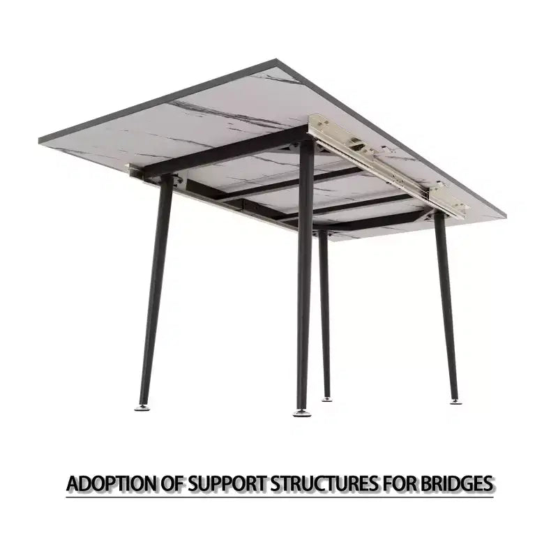 Okak Table de cuisine carrée extensible de 160 cm pour 6 personnes, Table de salle à manger à motif marbre, Table pliante pour salle à manger, salon, Blanc