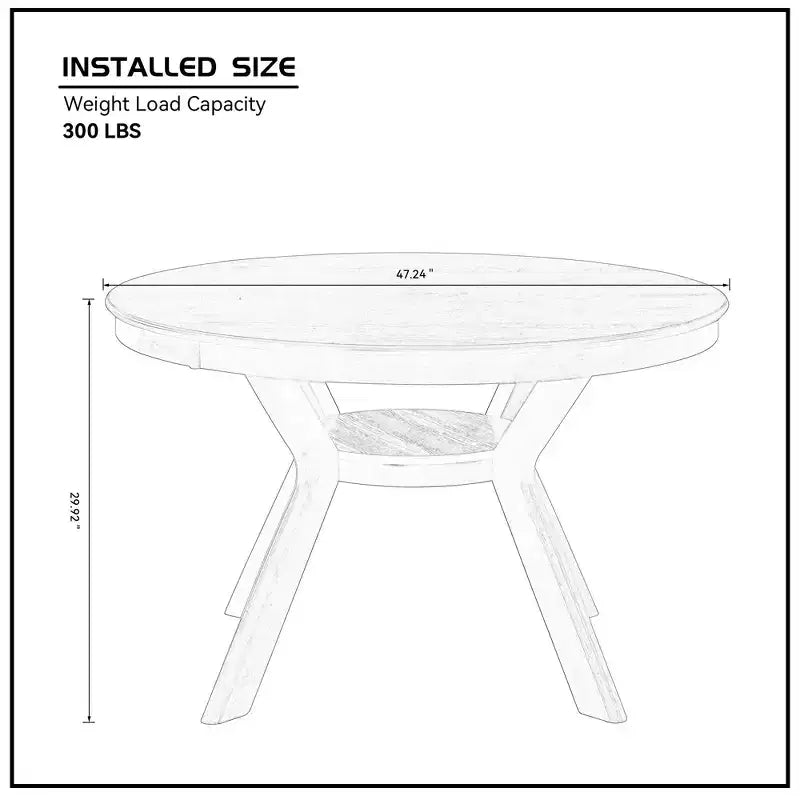 Table à manger ronde en bois Homy Casa avec étagère, table de salle à manger moderne pour la cuisine ou les petits espaces