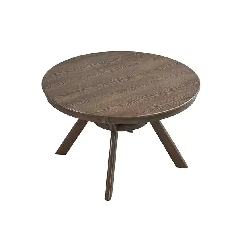 Table à manger ronde en bois Homy Casa avec étagère, table de salle à manger moderne pour la cuisine ou les petits espaces