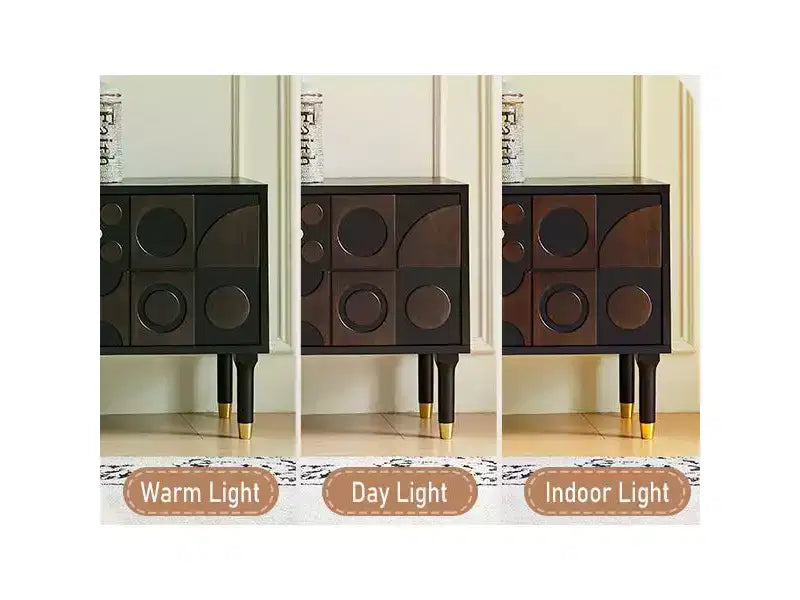 JVNOXK Meuble TV du milieu du siècle, meuble TV média moderne avec 4 placards, centre de divertissement en bois pour TV de 55 pouces et plus, console TV minimaliste pour salon