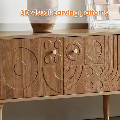 JVNOXK Meuble TV du milieu du siècle, meuble TV média moderne avec 4 placards, centre de divertissement en bois pour TV de 55 pouces et plus, console TV minimaliste pour salon