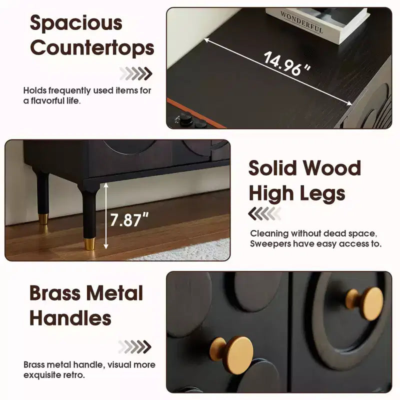 JVNOXK Meuble TV du milieu du siècle, meuble TV média moderne avec 4 placards, centre de divertissement en bois pour TV de 55 pouces et plus, console TV minimaliste pour salon