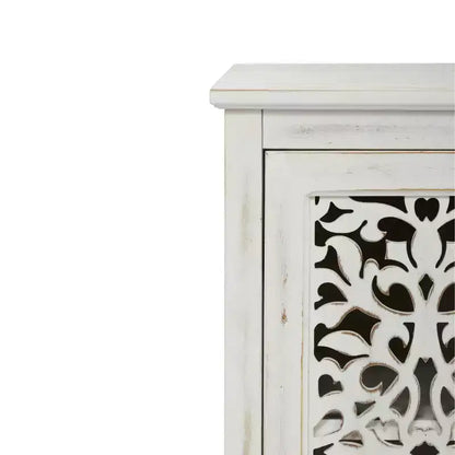 Meuble de rangement buffet GDFStudio Isla antique de 110 cm avec 3 portes sculptées
