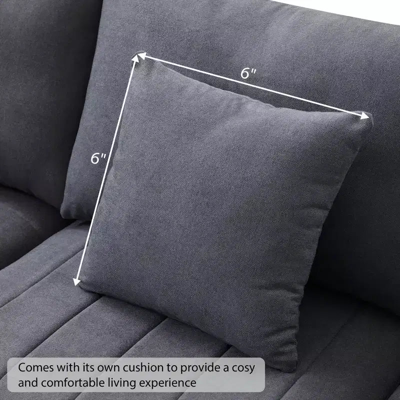 GDFStudio Kingsley Canapé d'angle moderne en L 5 places 90x80 avec pouf mobile