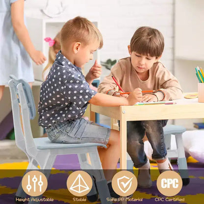 GustoWave Lot de 2 chaises réglables pour enfants, hauteur à 3 niveaux de 54,1 à 58,2 cm, dossier ergonomique, patins antidérapants, PP sûr, pour les 2-12 ans