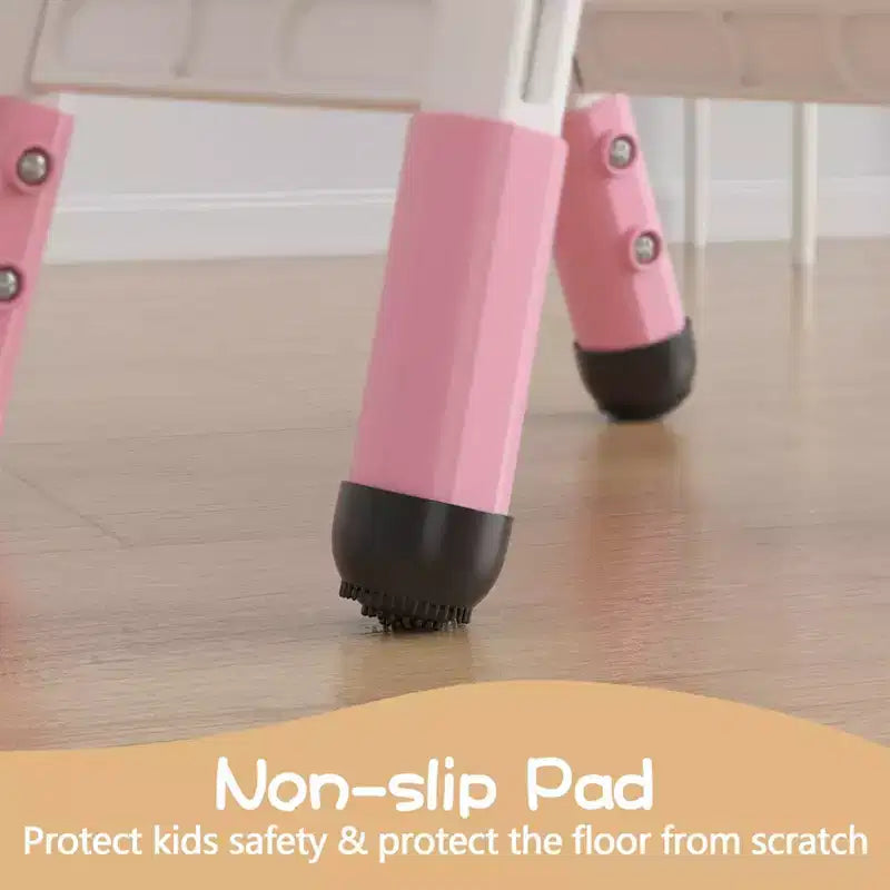 GustoWave Lot de 2 chaises réglables pour enfants, hauteur à 3 niveaux de 54,1 à 58,2 cm, dossier ergonomique, patins antidérapants, PP sûr, pour les 2-12 ans