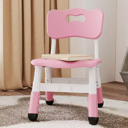 GustoWave Lot de 2 chaises réglables pour enfants, hauteur à 3 niveaux de 54,1 à 58,2 cm, dossier ergonomique, patins antidérapants, PP sûr, pour les 2-12 ans