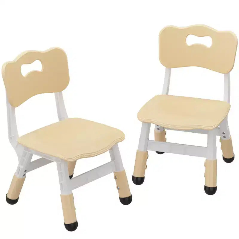 GustoWave 2-Pack Adjustable Kids Chairs, 21.3-22.9in 3-Level Height, Ergonomic Backrest, Non-Slip Pads, Safe PP, for 2-12 Years