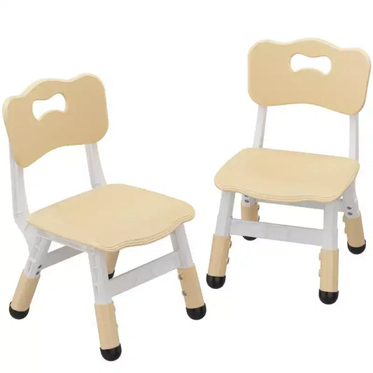 GustoWave 2-Pack Adjustable Kids Chairs, 21.3-22.9in 3-Level Height, Ergonomic Backrest, Non-Slip Pads, Safe PP, for 2-12 Years