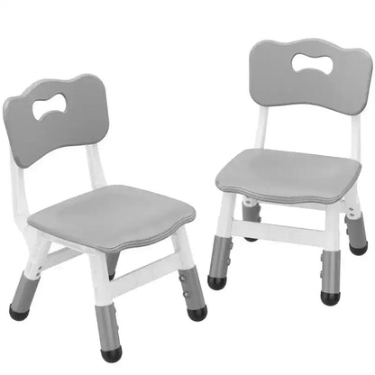 GustoWave Lot de 2 chaises réglables pour enfants, hauteur à 3 niveaux de 54,1 à 58,2 cm, dossier ergonomique, patins antidérapants, PP sûr, pour les 2-12 ans