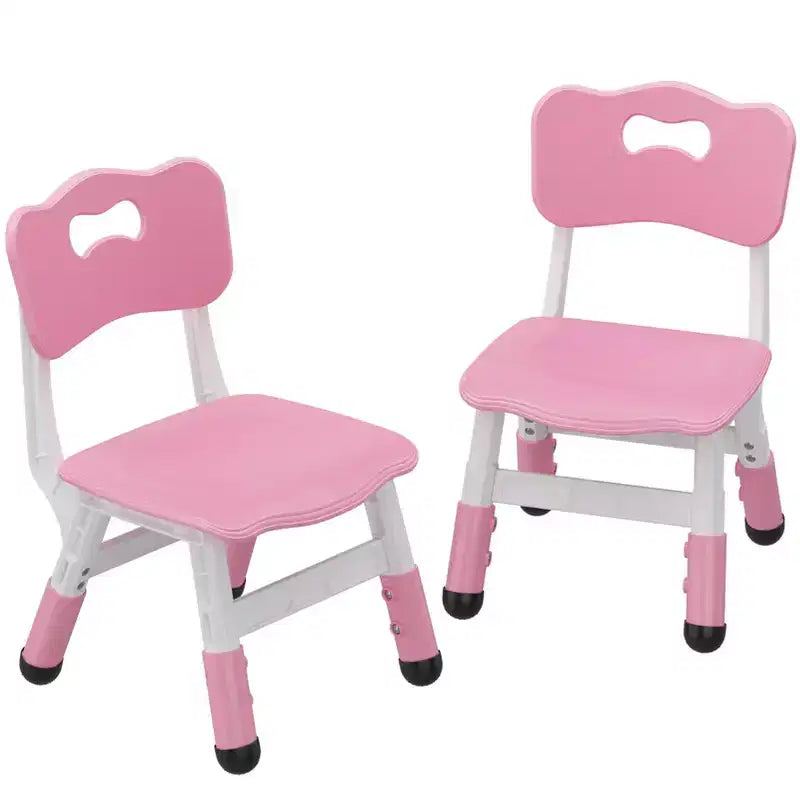 GustoWave Lot de 2 chaises réglables pour enfants, hauteur à 3 niveaux de 54,1 à 58,2 cm, dossier ergonomique, patins antidérapants, PP sûr, pour les 2-12 ans