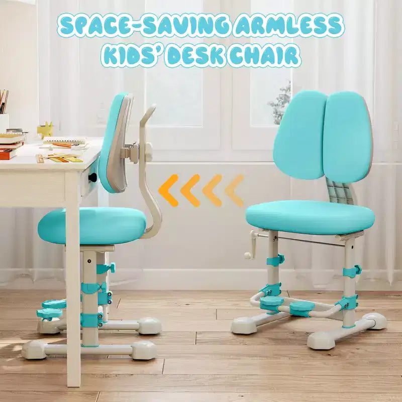 Chaise d'étude pour enfants Costway avec double dossier réglable, repose-pieds, hauteur et profondeur d'assise réglables Gris/Bleu/Rose
