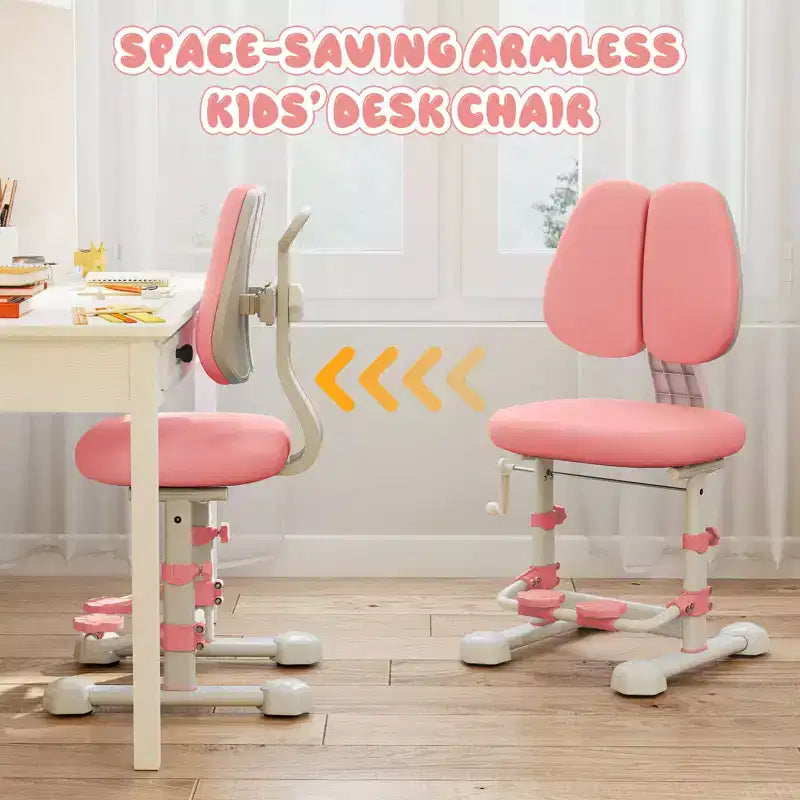 Chaise d'étude pour enfants Costway avec double dossier réglable, repose-pieds, hauteur et profondeur d'assise réglables Gris/Bleu/Rose