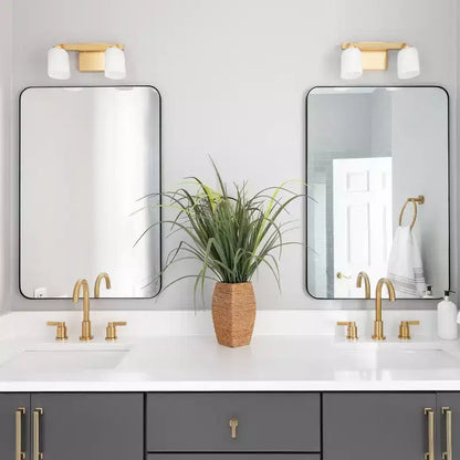 Miroir de salle de bain rectangulaire Okak Minimalism, miroir mural avec cadre en métal et coins arrondis, miroir de courtoisie pour salle de bain