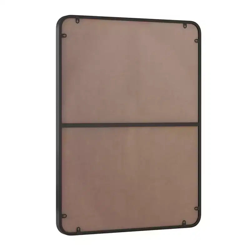 Miroir de salle de bain rectangulaire Okak Minimalism, miroir mural avec cadre en métal et coins arrondis, miroir de courtoisie pour salle de bain