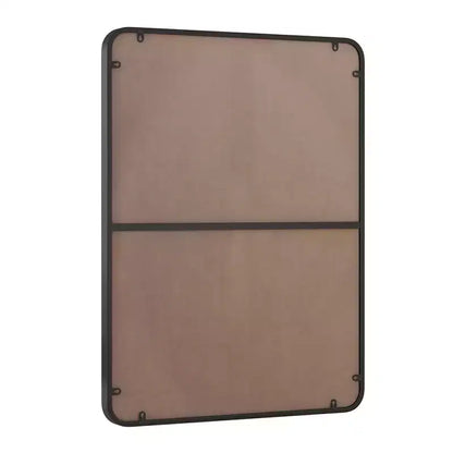 Miroir de salle de bain rectangulaire Okak Minimalism, miroir mural avec cadre en métal et coins arrondis, miroir de courtoisie pour salle de bain