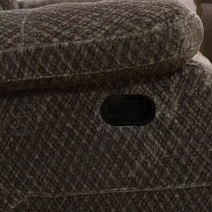Canapé inclinable MAYEERTY, fauteuil inclinable 3 places en tissu respirant anti-boulochage avec porte-gobelet relevable pour salon, marron