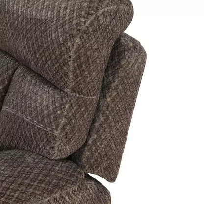 Canapé inclinable MAYEERTY, fauteuil inclinable 3 places en tissu respirant anti-boulochage avec porte-gobelet relevable pour salon, marron