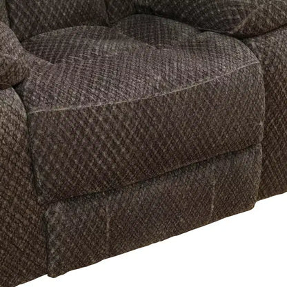 Canapé inclinable MAYEERTY, fauteuil inclinable 3 places en tissu respirant anti-boulochage avec porte-gobelet relevable pour salon, marron