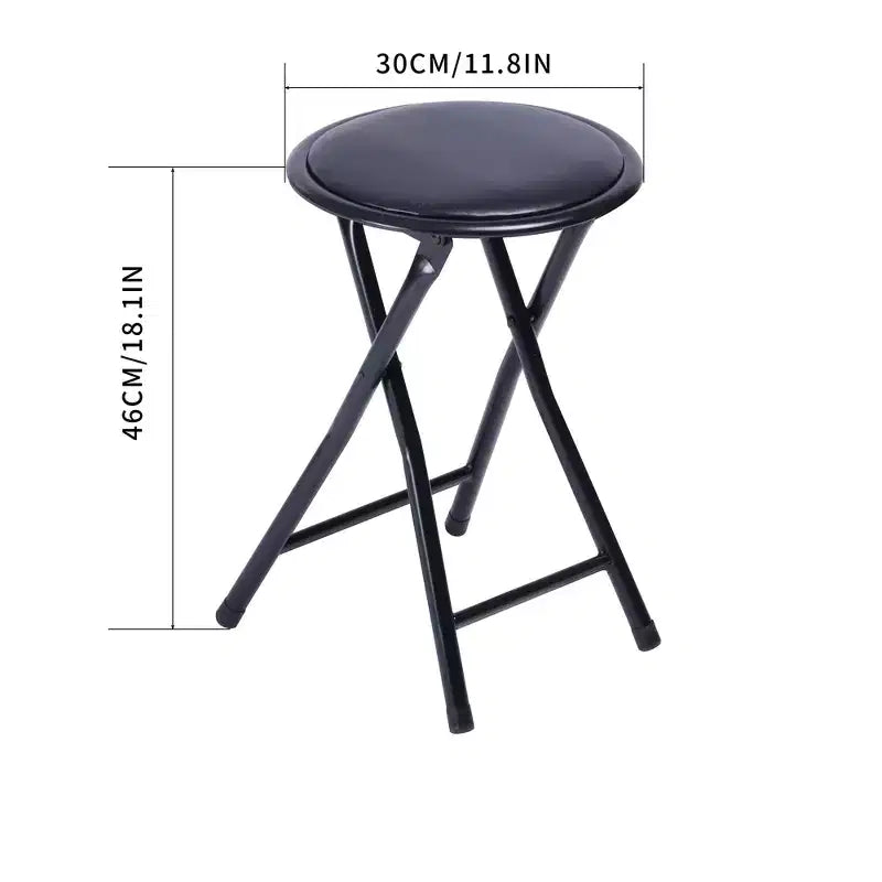 Ensemble table et chaise pliantes 2 pièces FurnitureR pour 1 personne, table de jeu carrée peu encombrante avec tabouret simple, idéal pour les petits espaces, la maison, le patio, noir