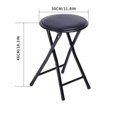 Ensemble table et chaise pliantes 2 pièces FurnitureR pour 1 personne, table de jeu carrée peu encombrante avec tabouret simple, idéal pour les petits espaces, la maison, le patio, noir