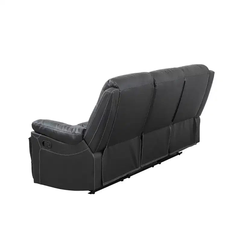 MAYEERTY Canapé inclinable, 3 places, en semi-cuir PU respirant avec dossiers réglables pour salon, noir