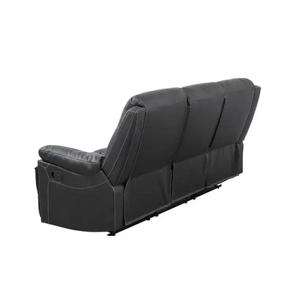 MAYEERTY Canapé inclinable, 3 places, en semi-cuir PU respirant avec dossiers réglables pour salon, noir