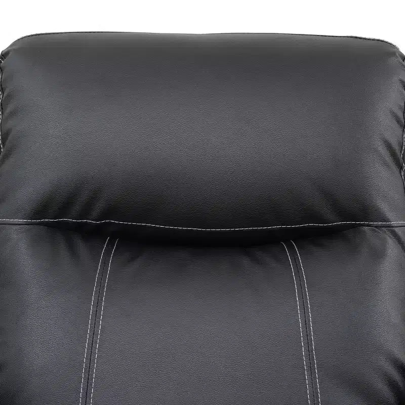 MAYEERTY Canapé inclinable, 3 places, en semi-cuir PU respirant avec dossiers réglables pour salon, noir