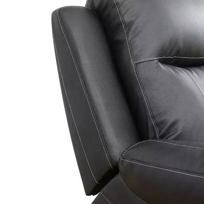 MAYEERTY Canapé inclinable, 3 places, en semi-cuir PU respirant avec dossiers réglables pour salon, noir