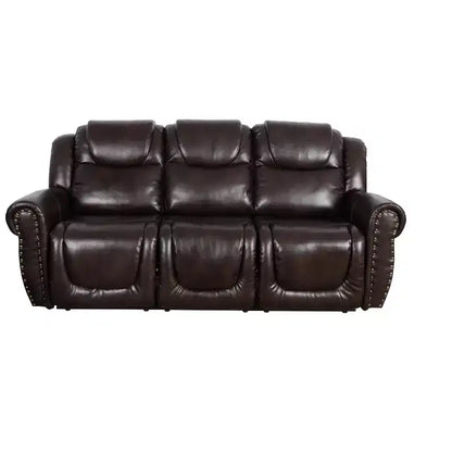 Canapé inclinable MAYEERTY, fauteuil inclinable 3 places en cuir respirant avec table basse réversible pour salon, expresso