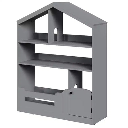 Étagère à Livres pour Enfants en Bois avec Rangement de Jouets, Bibliothèque pour Tout-Petits avec Lumière à Détecteur de Mouvement, Design Maison de Poupée pour Salle de Jeux, Chambre et Salle de Classe