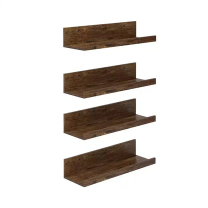 Étagères flottantes en bois FurnitureR pour mur, étagères flottantes rustiques en bois de 40 cm de large, support mural pour salon, marron