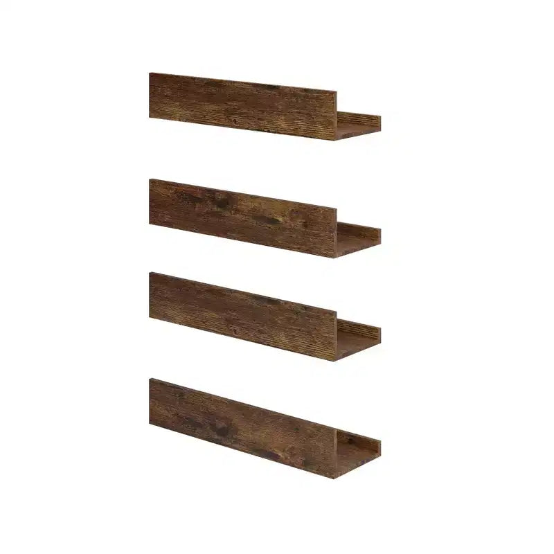 Étagères flottantes en bois FurnitureR pour mur, étagères flottantes rustiques en bois de 40 cm de large, support mural pour salon, marron