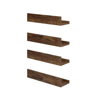 Étagères flottantes en bois FurnitureR pour mur, étagères flottantes rustiques en bois de 40 cm de large, support mural pour salon, marron
