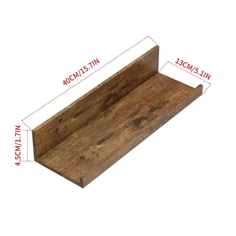 Étagères flottantes en bois FurnitureR pour mur, étagères flottantes rustiques en bois de 40 cm de large, support mural pour salon, marron