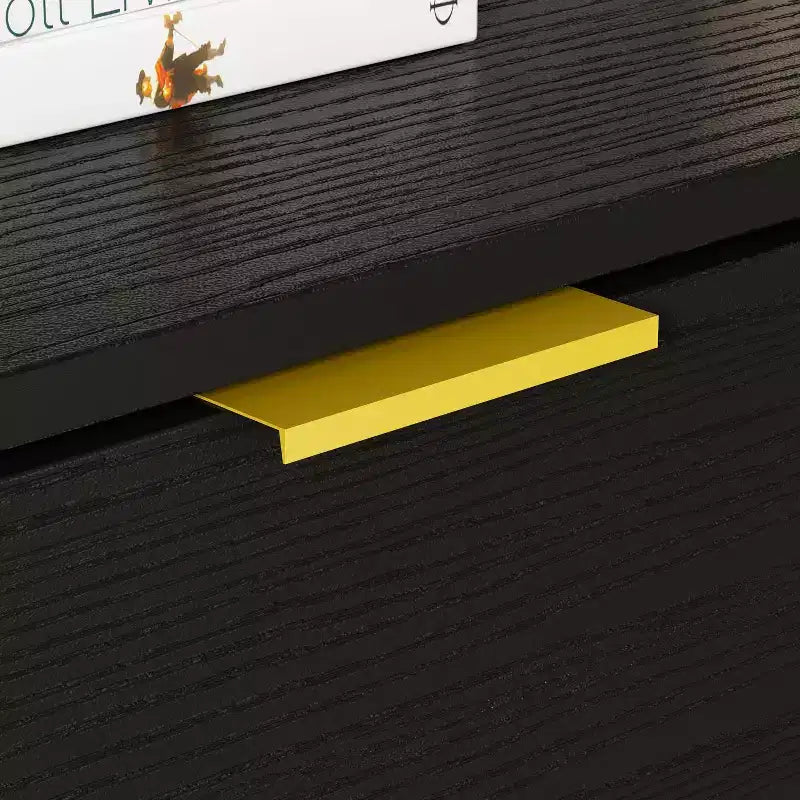 Famapy Commode Grande Table de Chevet avec 3 Tiroirs et Accents Métalliques Meuble de Rangement