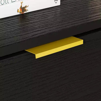 Famapy Commode Grande Table de Chevet avec 3 Tiroirs et Accents Métalliques Meuble de Rangement