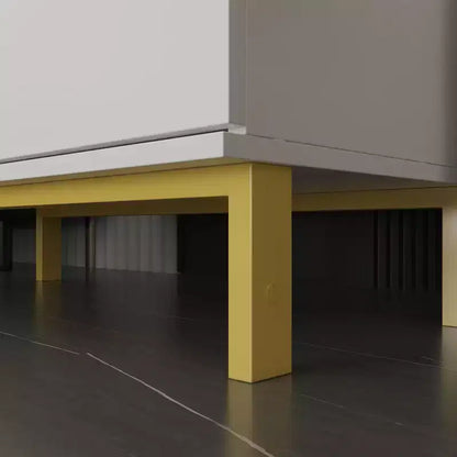 Famapy Commode Grande Table de Chevet avec 3 Tiroirs et Accents Métalliques Meuble de Rangement
