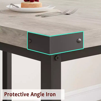 63 Ensemble de table à manger pour 4-8 personnes, grand ensemble de table de cuisine extensible avec 2 bancs rembourrés pour 6 personnes, ensemble de table à manger rectangulaire 3 pièces pour 4 personnes