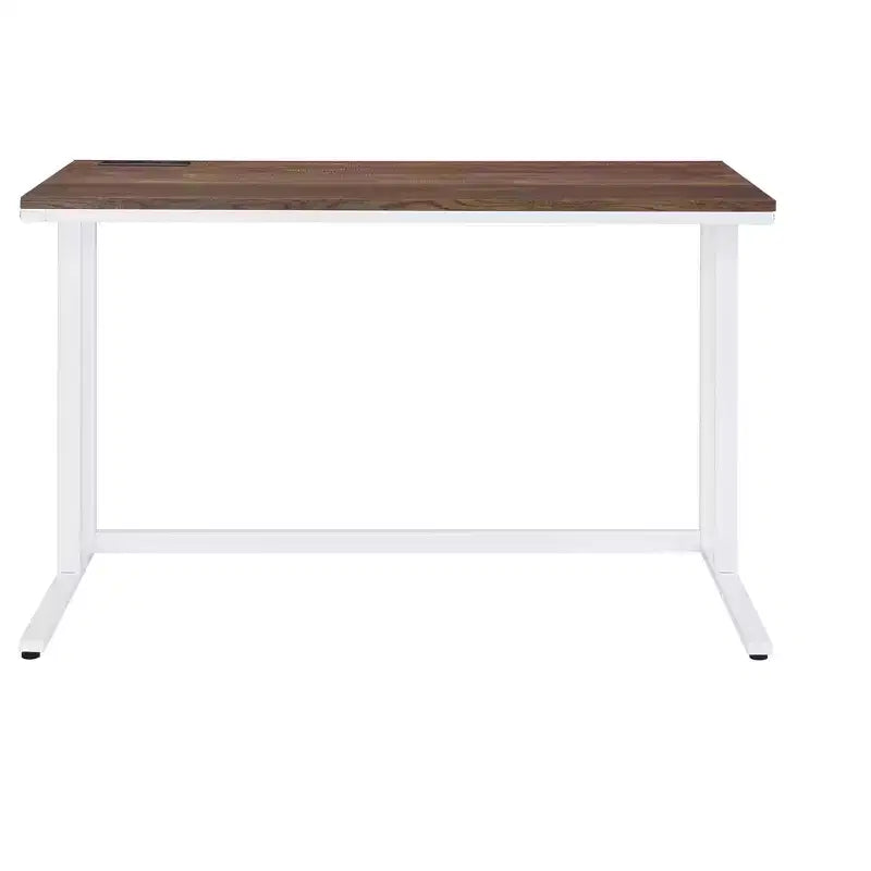 Okak 47 pouces Bureau informatique moderne avec pieds élégants en forme de L, Bureau d'ordinateur avec cadre métallique, Bureau d'écriture pour le bureau, le salon, la chambre à coucher