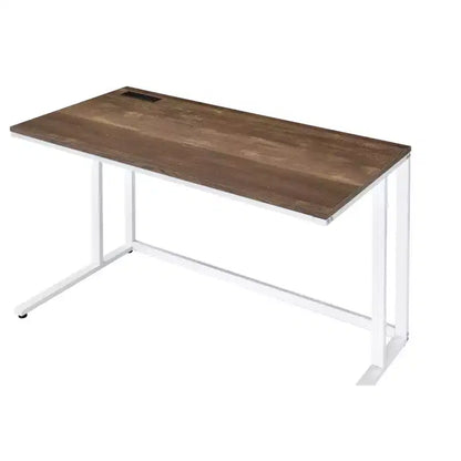 Okak 47 pouces Bureau informatique moderne avec pieds élégants en forme de L, Bureau d'ordinateur avec cadre métallique, Bureau d'écriture pour le bureau, le salon, la chambre à coucher