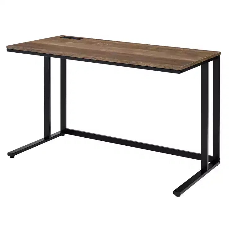 Okak 47 pouces Bureau informatique moderne avec pieds élégants en forme de L, Bureau d'ordinateur avec cadre métallique, Bureau d'écriture pour le bureau, le salon, la chambre à coucher