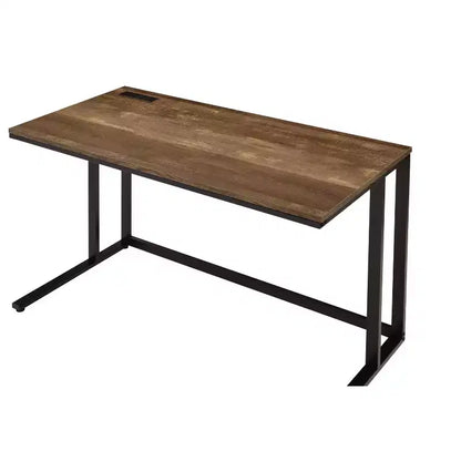 Okak 47 pouces Bureau informatique moderne avec pieds élégants en forme de L, Bureau d'ordinateur avec cadre métallique, Bureau d'écriture pour le bureau, le salon, la chambre à coucher