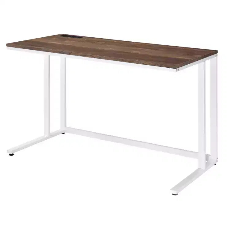 Okak 47 pouces Bureau informatique moderne avec pieds élégants en forme de L, Bureau d'ordinateur avec cadre métallique, Bureau d'écriture pour le bureau, le salon, la chambre à coucher