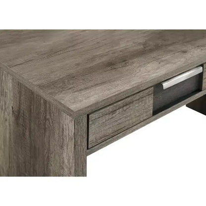 Okak Bureau Moderne 121,7 cm avec Texture Marbre/Grain de Bois, Bureau Informatique avec 2 Tiroirs de Rangement, Bureau Debout pour Salon, Bureau, Étude
